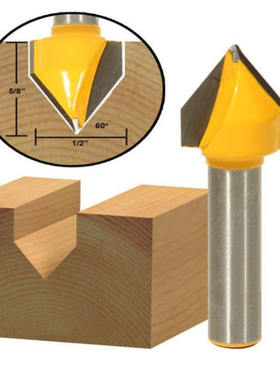 1/4柄 60°V型刀1/4*1/2黄色1/2 12.7mm 12MM柄60度V型刀外径12.7
