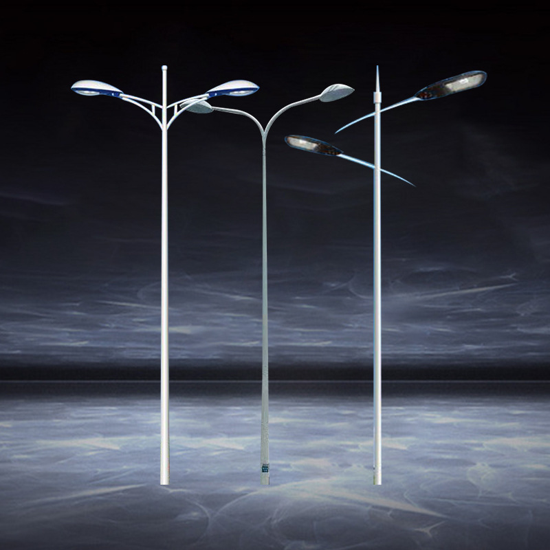 6/7/8/10米户外新农村led220v景观路灯杆户外挑臂太阳能双头路灯