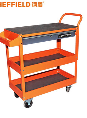 钢盾S025009 3层多用途工具推车带一抽屉 移动修车 多功能工具车