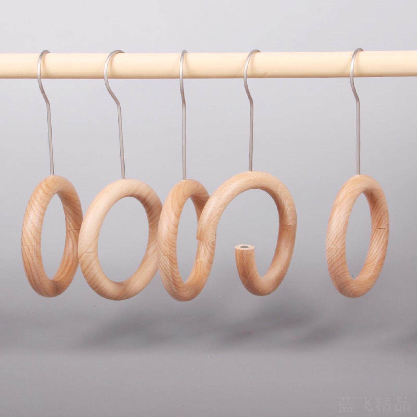 服装店木质围巾圈勾实木内衣夹子服装饰品展示架圆形挂衣架包架