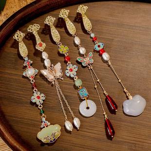 新中式古风中旗袍压襟扣胸饰挂件流苏高级感如意宫廷汉服配饰