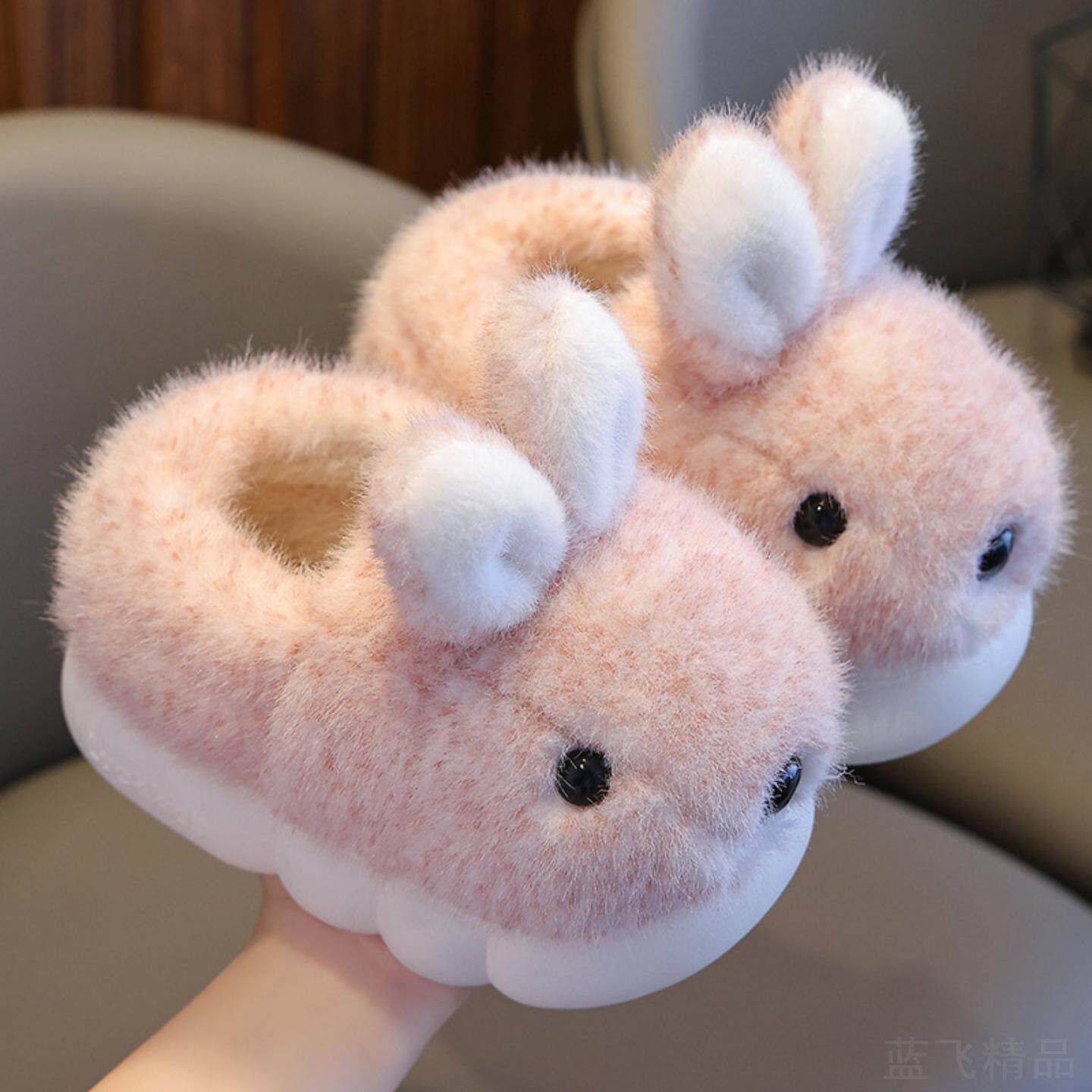 儿童棉拖鞋秋冬季安可拉红厚底新中式男女童可爱居家卡通时尚棉鞋