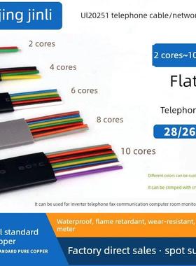 20251-2/4/6/8/10芯纯铜电话线扁平网线连接线信号线电话水晶头线