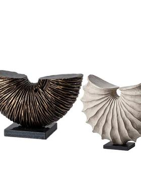 现代简约家居几何半圆形抽象雕塑摆件样板房售楼处玄关书房装饰品