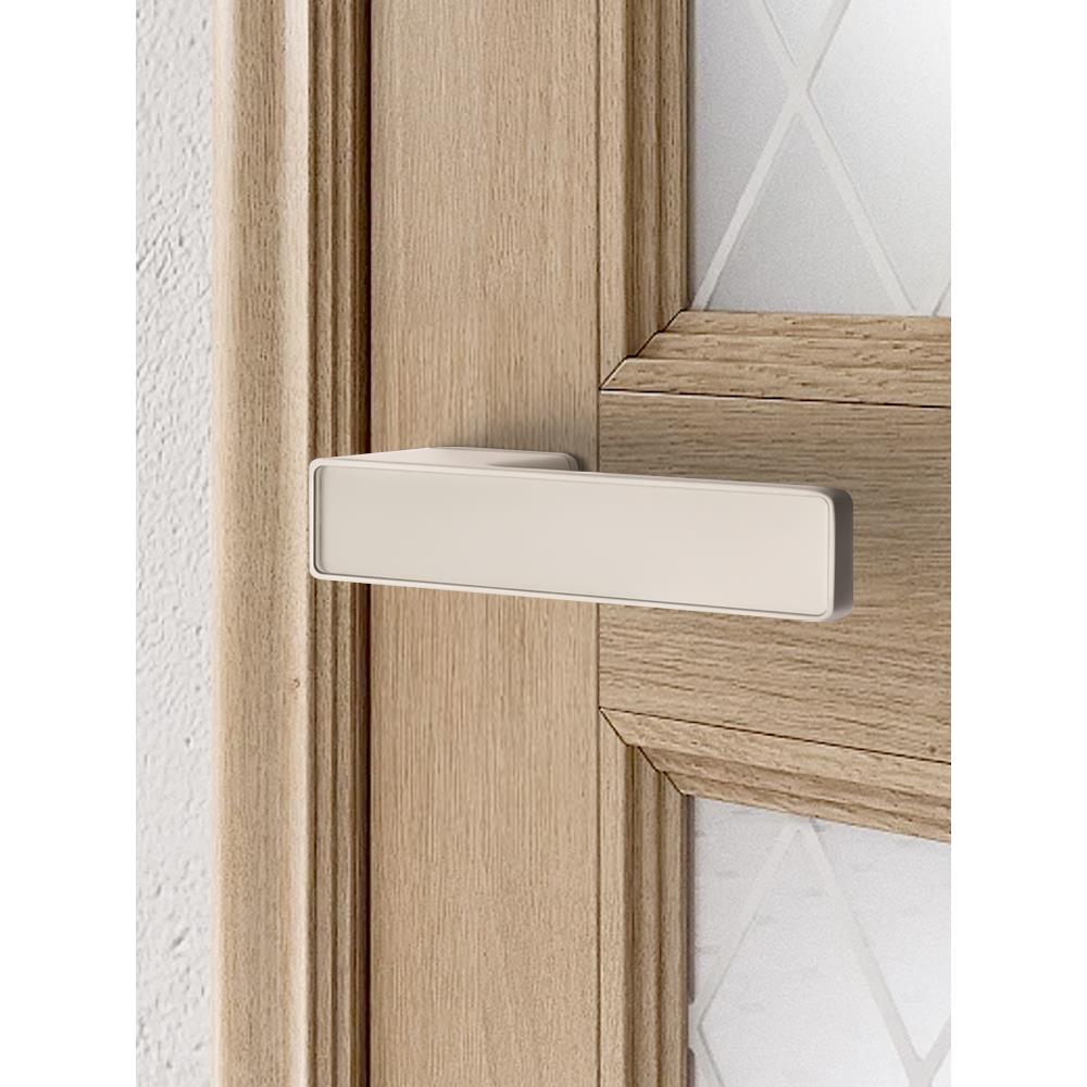 极简门锁米白色卧室木门锁生态门把手意式室内简约磁吸静音房门锁