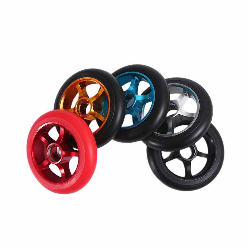 极速轮滑铝合金PU轮子手拉车橡胶轮手推货车高弹耐磨滑轮