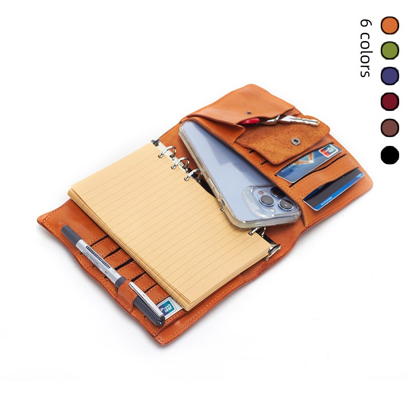 活页手账本tn手帐记事牛皮本子复古日记本日式旅行本笔记本植鞣皮