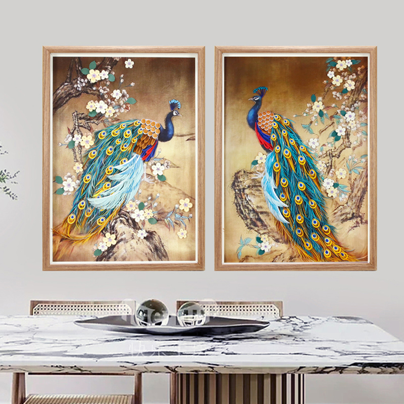 指艺时代衍纸孔雀材料包创意手工DIY中国风古风国粹尺寸8K/A3/4K/