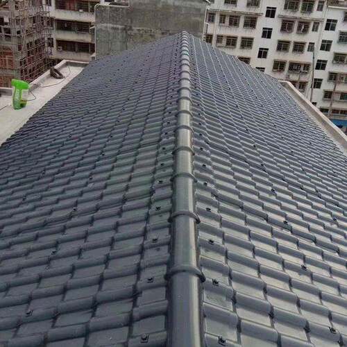 正脊瓦合成树脂瓦片配件屋顶脊梁仿古建筑树脂瓦围墙隔热塑料瓦片