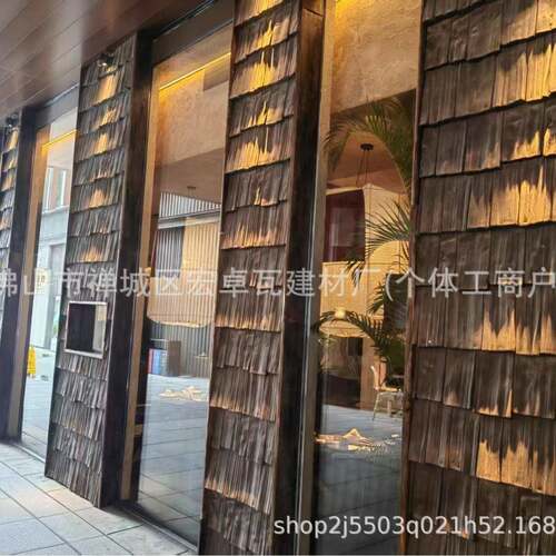 别墅高分子木纹瓦厂家仿真木纹瓦古建筑别墅木瓦片