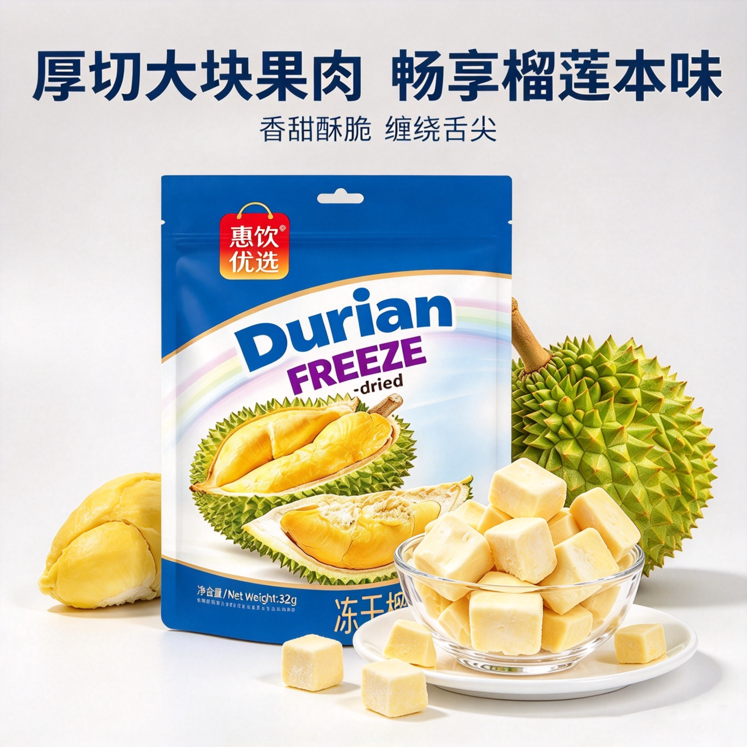 昌茂冻干榴莲32g*2袋 休闲零食榴莲干果脯办公室追剧美味