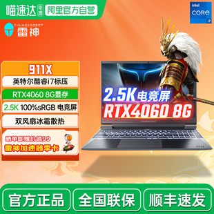 雷神911X酷睿标压i7H电竞游戏RTX4060满血独显商务办公大学生CAD设计高性能笔记本电脑