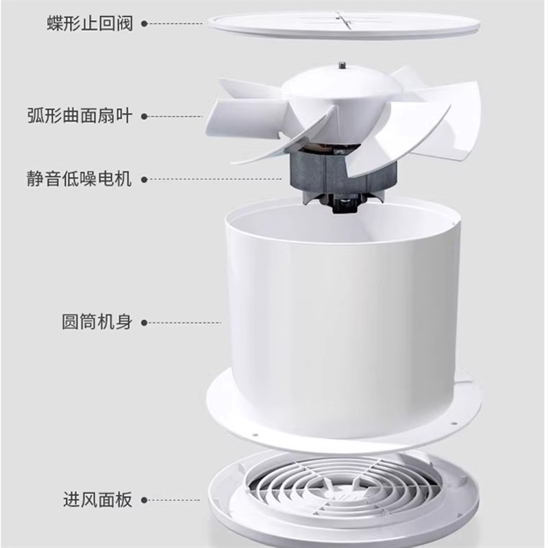 遥控双向排风扇卫生间墙壁玻璃窗式换气扇家用厨房强力静音抽风机