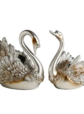 天鹅酒架摆件轻奢酒柜家居客厅电视柜餐边柜摆设乔迁装饰品