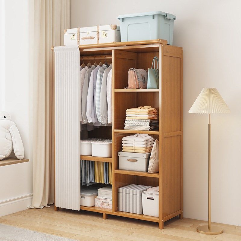 衣柜家用卧室结实耐用简易大衣橱防尘收纳大容量落地多层实木柜子