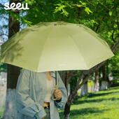 seeu环扣伞小狗伞二折雨伞自动伞便携小清新伞