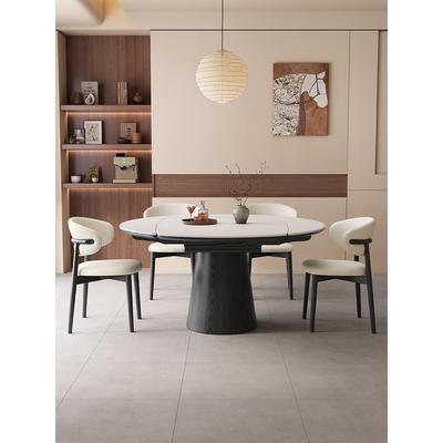 2025新款岩板餐桌椅组合家用现代简约客厅可伸缩折叠小户型饭桌子