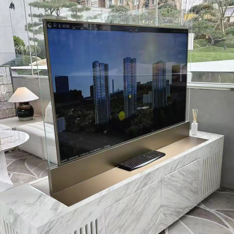 钮鹿客 4K桌面立式双面横屏显示器 55 65 75英寸液晶透明广告机屏 地产售楼中心 酒店大堂液晶大屏