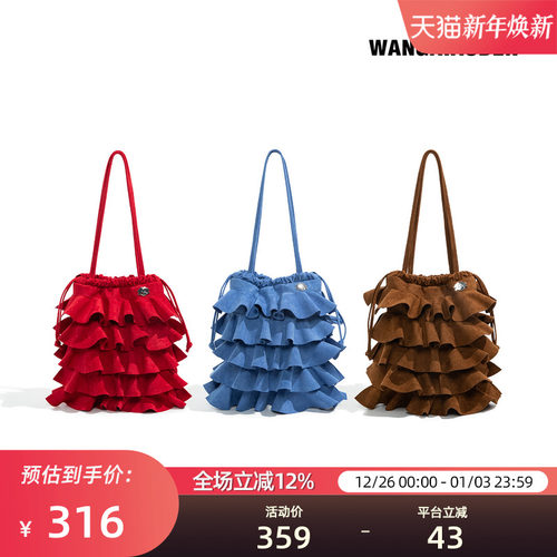 WANGXIAOBEN新款原创褶皱单肩包