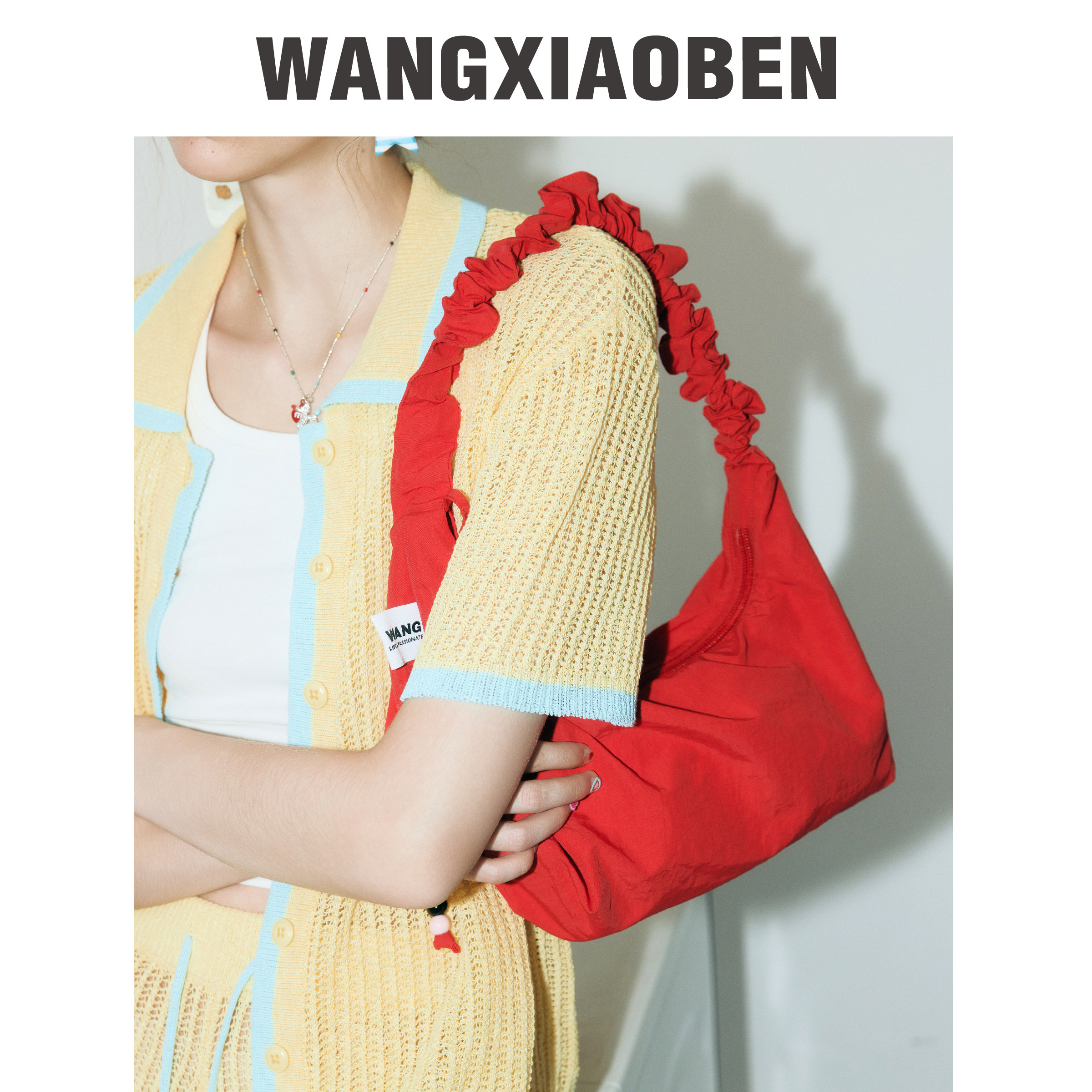 WANGXIAOBEN王小笨聪明袋彩虹小泡芙系列女款抽绳单肩包BH1211024图片