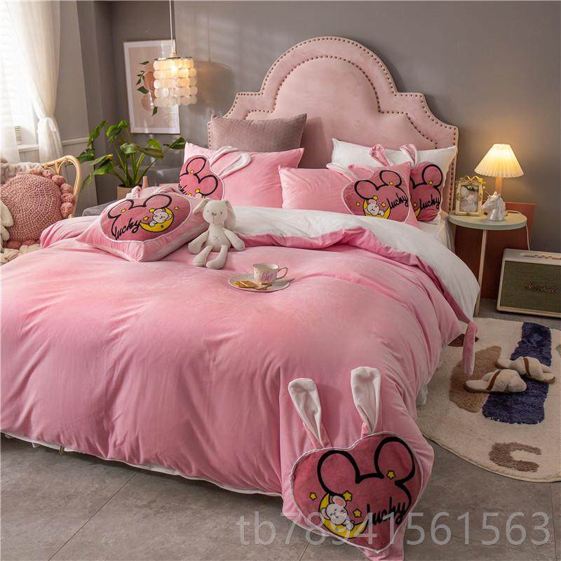 高档主风冬季保暖珊瑚绒四件套加绒公被套可厚加床裙款双爱面绒法,床上用品,床品套件/四件套/多件套,淘宝优惠券,粉丝福利购,淘宝优惠卷