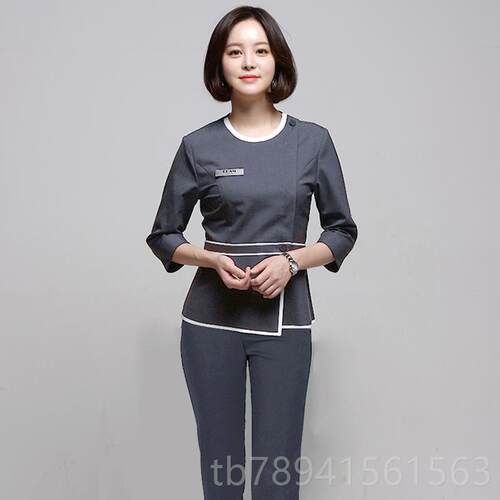 高档韩式纹绣师美甲师工作院服屈臣氏美容容师作服s美pa工理疗按