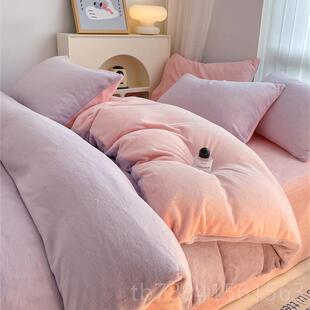 高档冬天牛绒四件套加厚保绒床单被面套珊暖瑚绒床品双法兰绒被套