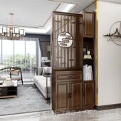 高档客厅隔断进门入户玄关柜鞋 置物架木厅 一体现代柜简实约新中式