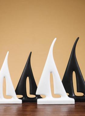 轻奢高档一帆风顺帆船摆件家居饰品客厅电视柜办公室书房摆饰北欧