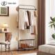 高档实木挂衣架落地多功能收纳可移动轻奢衣帽架卧室家用带脏衣篮