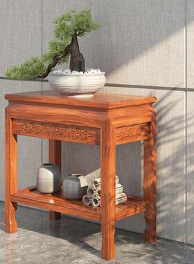 实木中式茶几沙发边几窄角几方几边桌边几侧桌老榆木奇石架鱼缸架