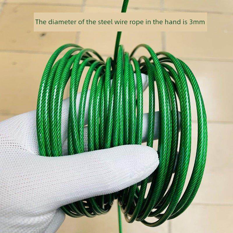 绿色不锈钢包胶葫芦月季爬墙藤网攀藤户外晾衣固定遮阳网钢丝绳子,家装主材,钢丝绳,淘宝优惠券,粉丝福利购,淘宝优惠卷