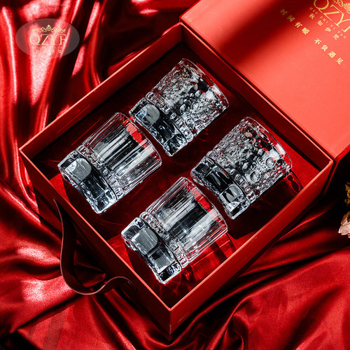 轻奢高级感星辰K9威士忌杯礼盒套装家用高档玻璃加厚水晶杯洋酒杯