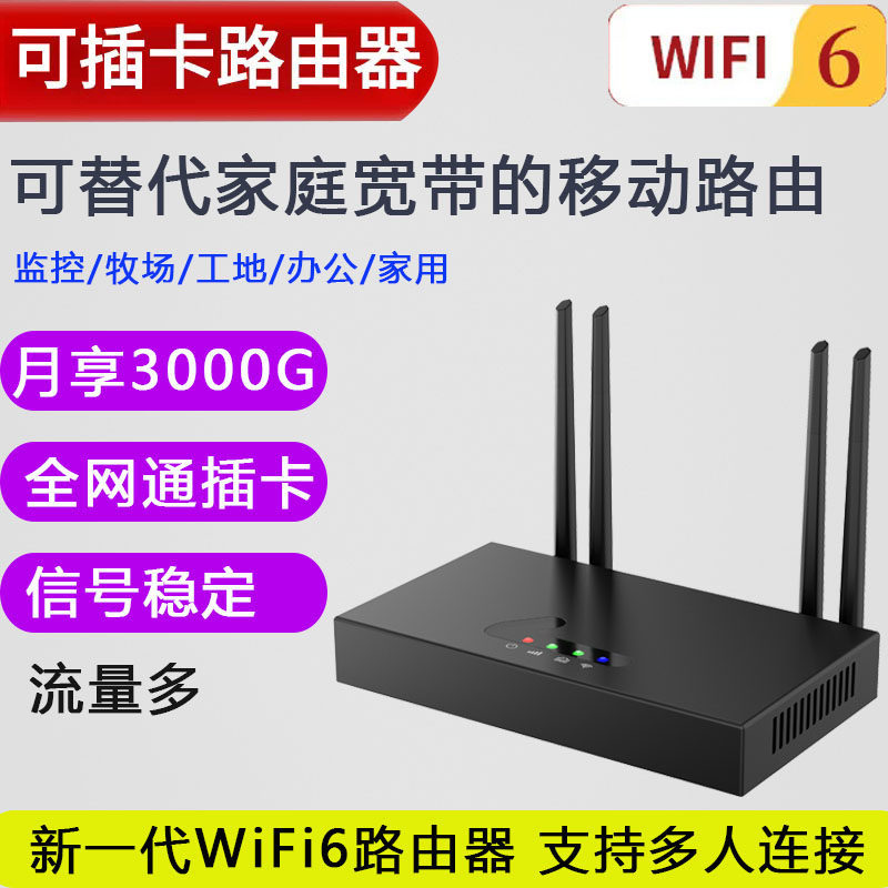可插卡4G上网路由器带WiFi网口免拉宽带中继上网随身WiFi 支持全网通移动联通电信广电便携CPE时兴款