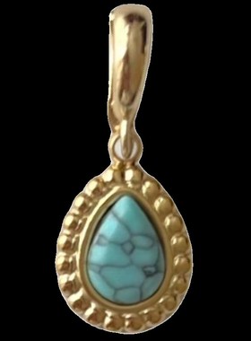 空谷幽兰天然绿松石雅逸精致小巧百搭项链手链用可拆卸万能扣吊坠