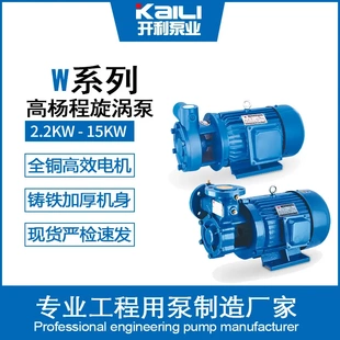 离心泵高压高楼给水清水增压直联 W型旋涡泵单级自吸卧式