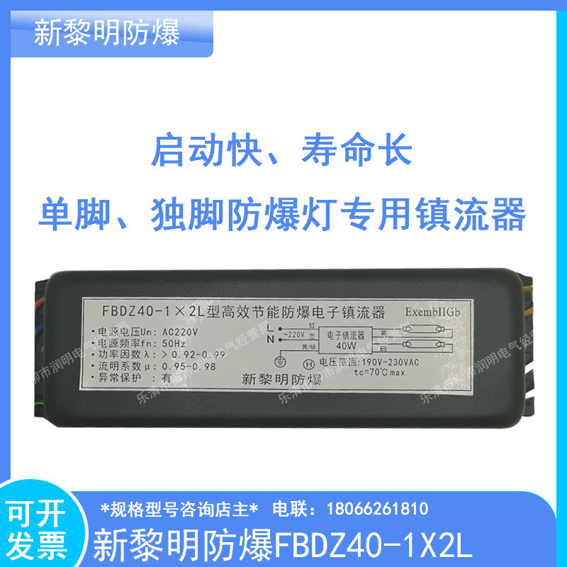 FBDZ40-1x2L型 高效节能防爆电子镇流器 2x40W 新黎明防爆镇流器2