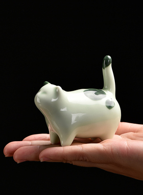 可爱动物小猫咪摆件陶瓷家居客厅桌面装饰摆设治愈系创意简约礼物