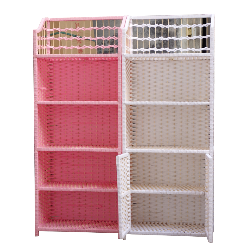 书柜鞋架儿童带门书柜储物柜实木书架置物架实木简易书柜玩具柜