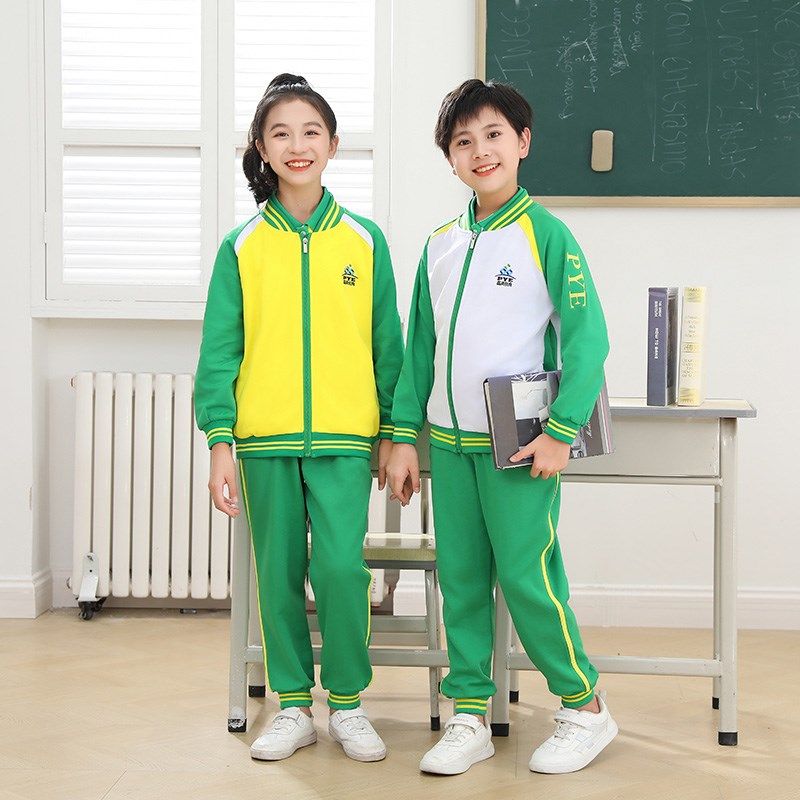 广州番禺区小学男女生校服短袖长袖夏季两件套装加绒裤上衣外套