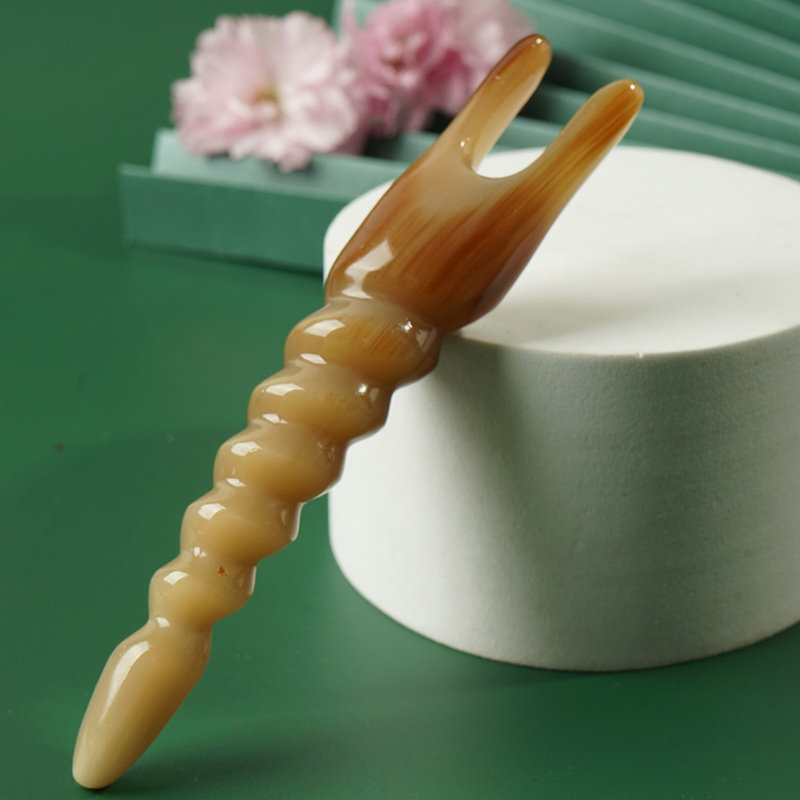 天然实心牛角鼻梁按摩器美鼻刮眼梳子/化妆梳/按摩梳