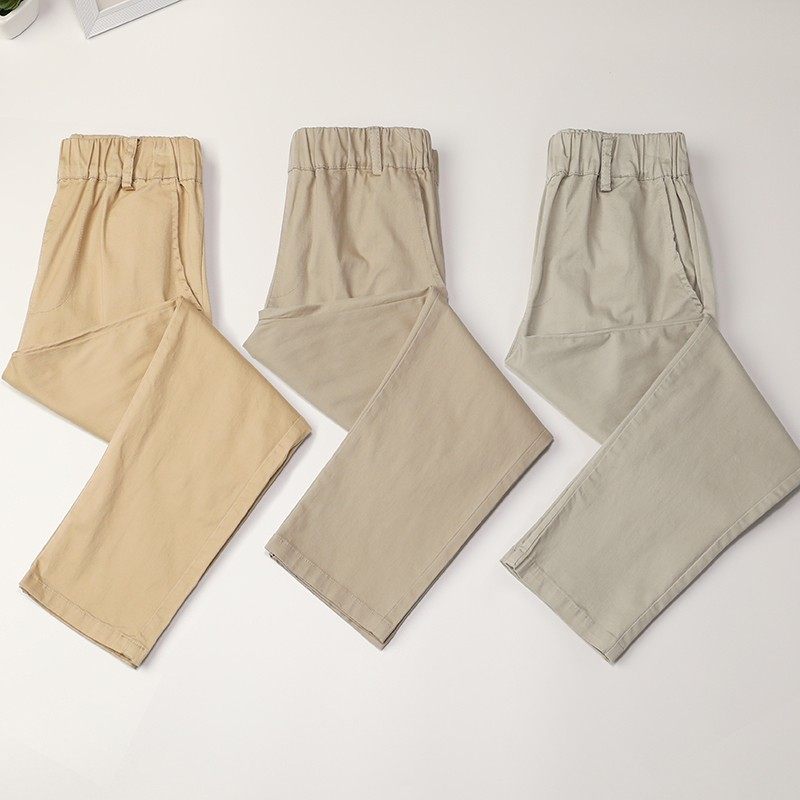 小学生校服裤子卡其色冬款加绒女童休闲长裤杏色弹力纯棉男童西裤,童装/婴儿装/亲子装,裤子,淘宝优惠券,粉丝福利购,淘宝优惠卷