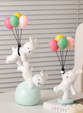 创意小兔子摆件酒柜书架装饰家居客厅儿童房可爱饰品乔迁新居礼品