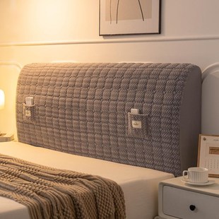 新款轻奢网红公主风床头罩套木床头软包床头通用夹棉加厚防撞加绒