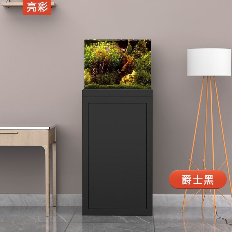 亮彩一体式小鱼缸客厅落地超白玻璃水族箱免换水下过滤创意鱼缸