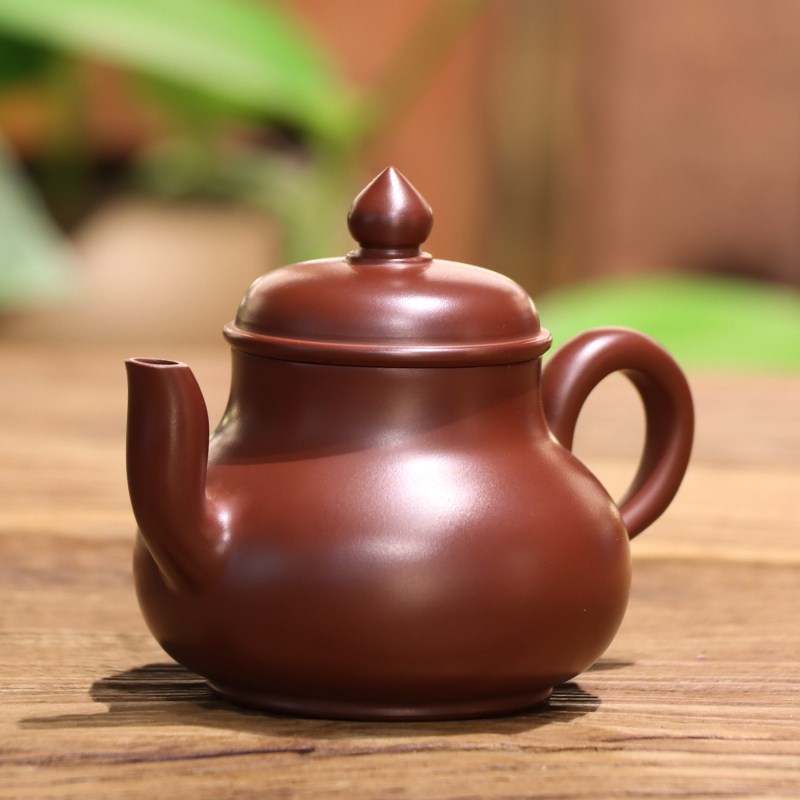 吴洁敏【樱式思婷壶】纯手工全原矿中式朱泥客厅紫砂家用泡茶壶