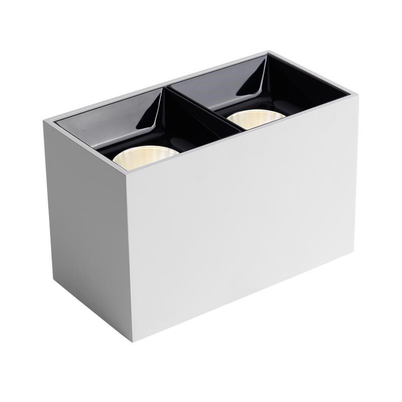 led防眩明装射灯客厅无主灯卧室过道吸顶式方形双头斗胆灯盒子灯