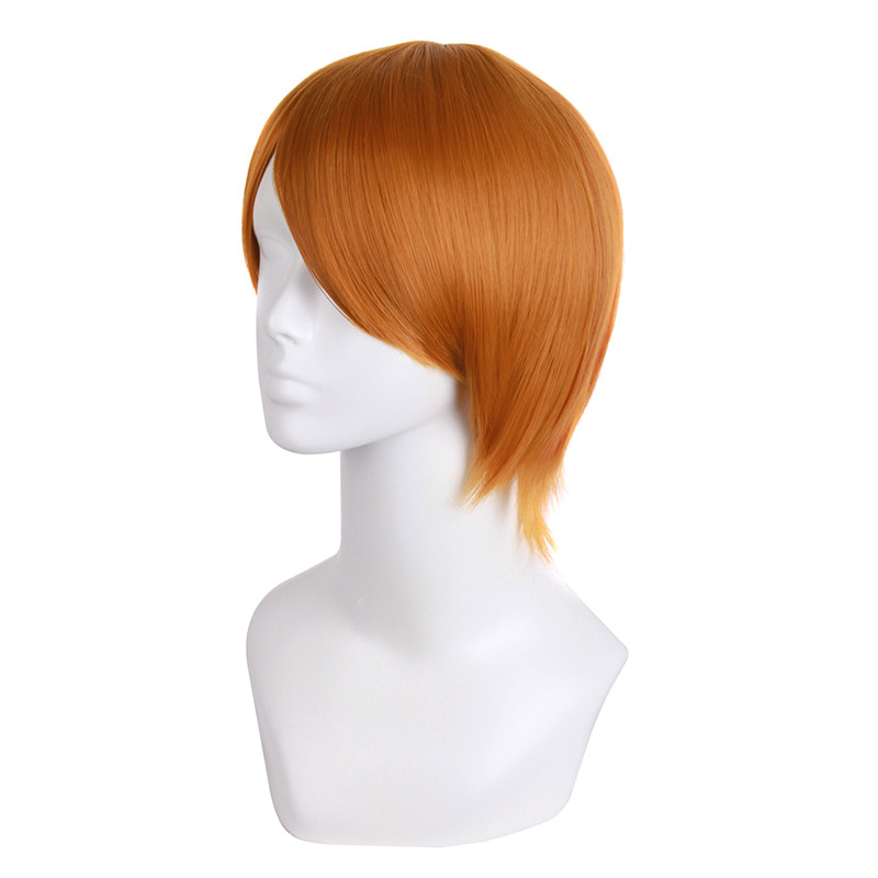 潼漫 cos假发男女短发适用30CM万用反翘直发金橙色动漫假毛全头套