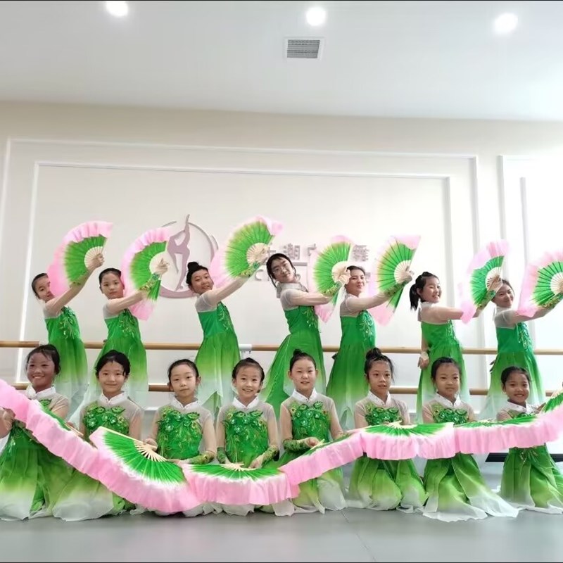 儿童茉莉花扇子舞蹈服女童小兰花奖新款少儿飘逸民族古典舞演出服