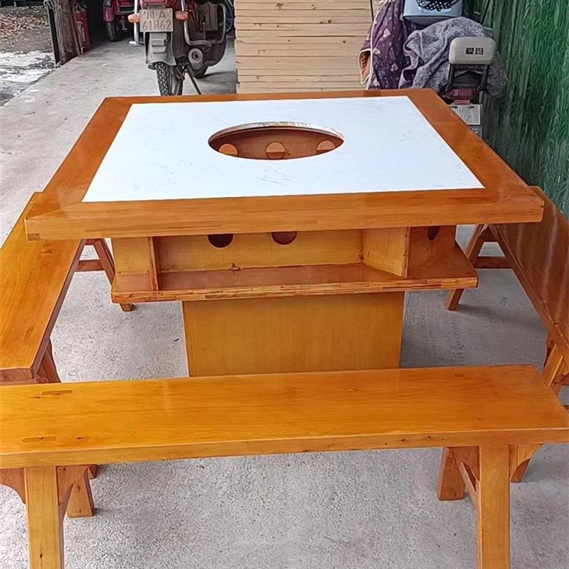 火锅火锅店实木专用大理石桌子商用无烟全套桌椅组合电磁炉一体,商业/办公家具,火锅桌,淘宝优惠券,粉丝福利购,淘宝优惠卷